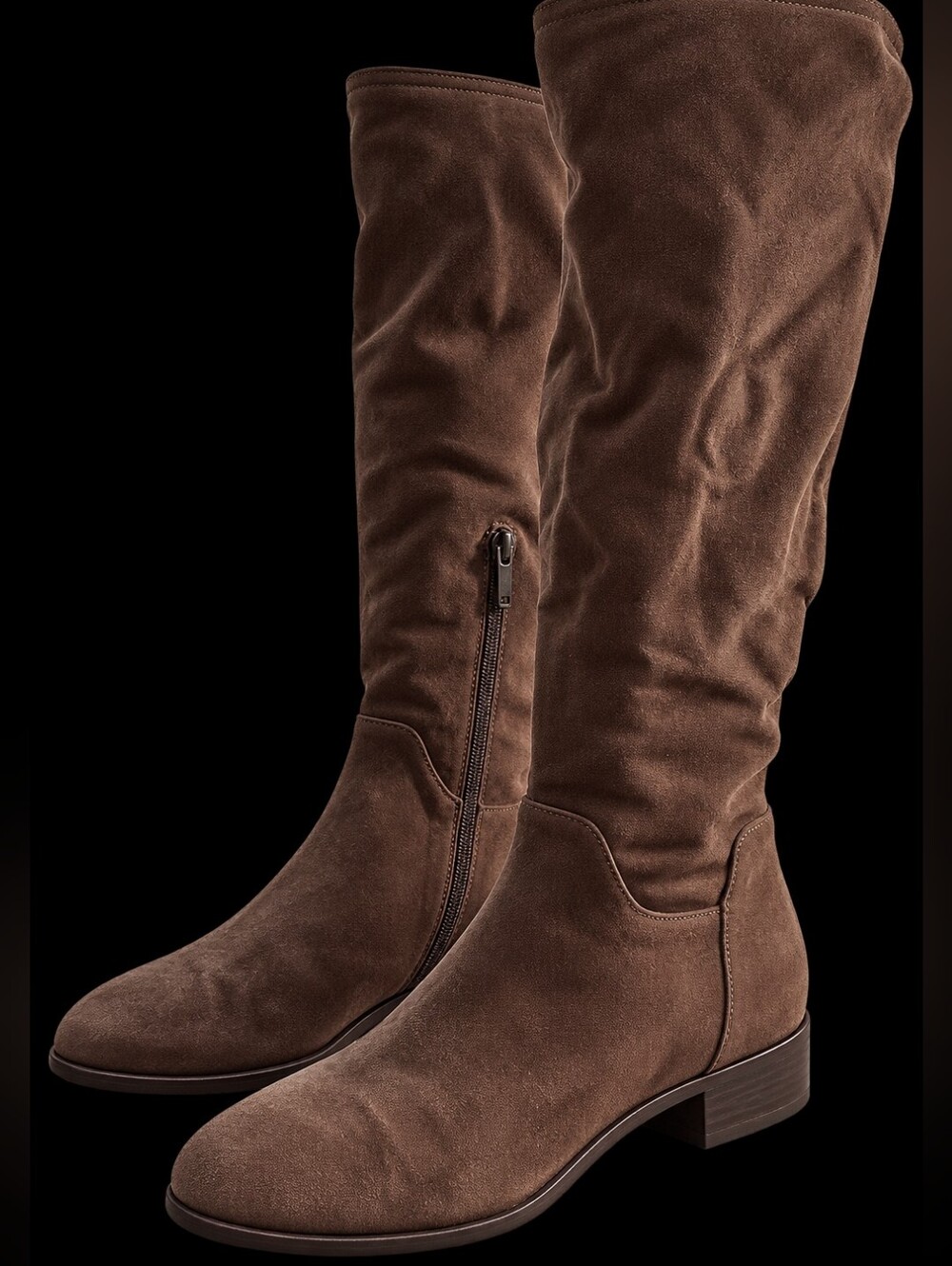 Aquatalia Tall Suede Leather Knee High Boots Walnut Brown 9.5 Runs Narrow